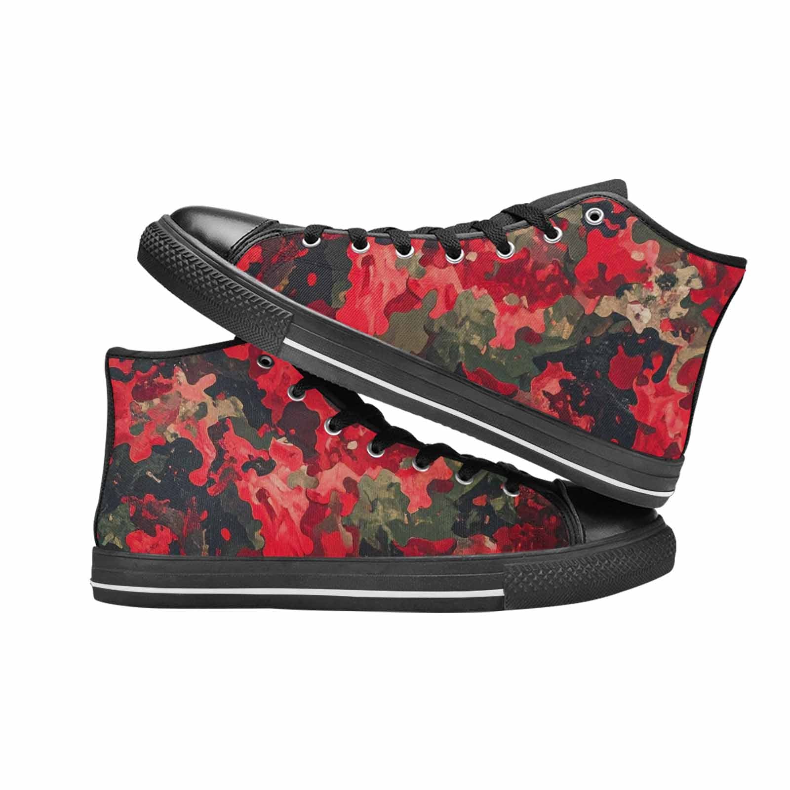WOMEN'S Military Camouflage Blotch High Top Canvas Neon Fantasy Custom Shoes