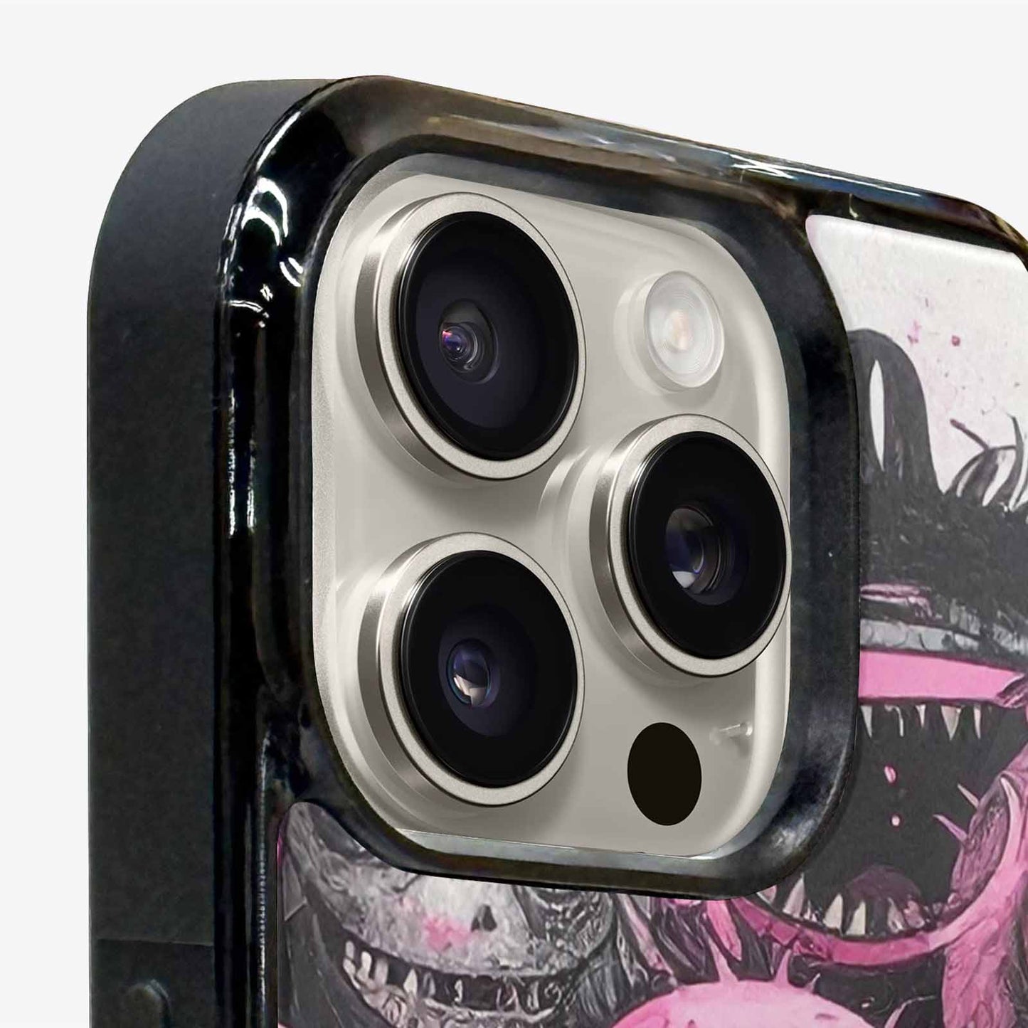 iPhone 16 Pro Max Case — Monsters General Black Pink Ink Cartoon, Unique Phone Case Design