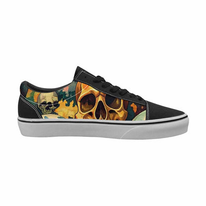 WOMEN'S Skulls  Camo Skulls Lace-Up Canvas Wallpaper Art Custom Sneakers