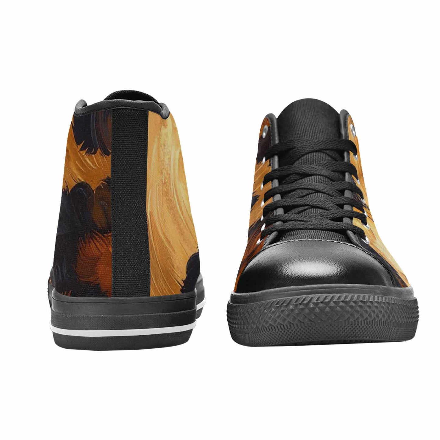 WOMEN'S Leopard Soft Airbrush Gradient High Top Canvas Dark Academia Sneakers