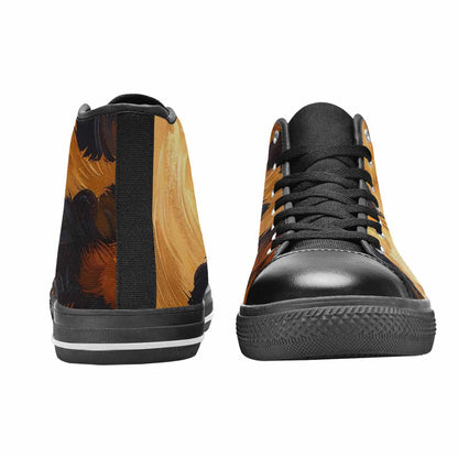 WOMEN'S Leopard Soft Airbrush Gradient High Top Canvas Dark Academia Sneakers