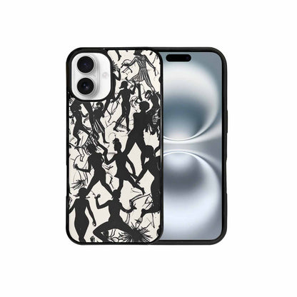 iPhone 16 Plus Case — Bold Dancing Figure Line Art Pattern, Original Design Phone Case