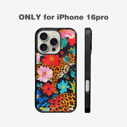 iPhone 16 Pro Case — Leopard Print Floral, Custom Printed Phone Case