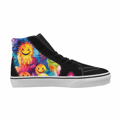 MEN'S Smiley Facessmiley Faces  High Top Canvas Grunge Shoes