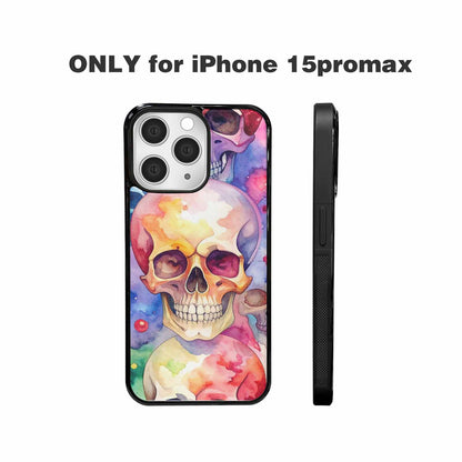 iPhone 15 Pro Max Case — Kulls Watercolor Skulls Small Skull Pattern, Custom Art Phone Cover