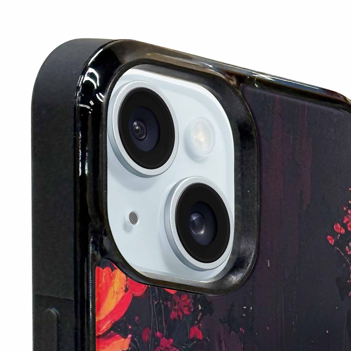 iPhone 15 Plus Case — Shadowy Glitch Floral Pattern Hundreds Of, Unique Phone Case Design