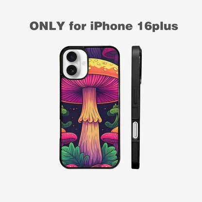 iPhone 16 Plus Case — Psychedelic Mushroom Cartoon Pattern, Original Design Phone Case