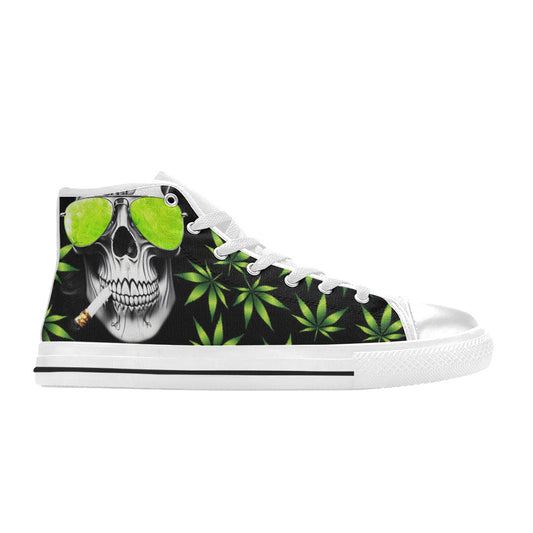 WOMEN'S Cc 420 Skull Weed High Top Canvas Dreamcore Shoes