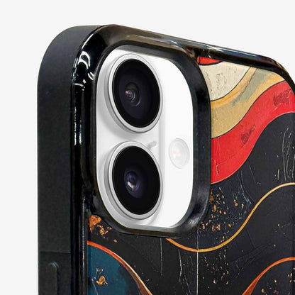 iPhone 16 Plus Case — Retro Wave Scallop Stripe Small Wzf, Custom Made Phone Cover