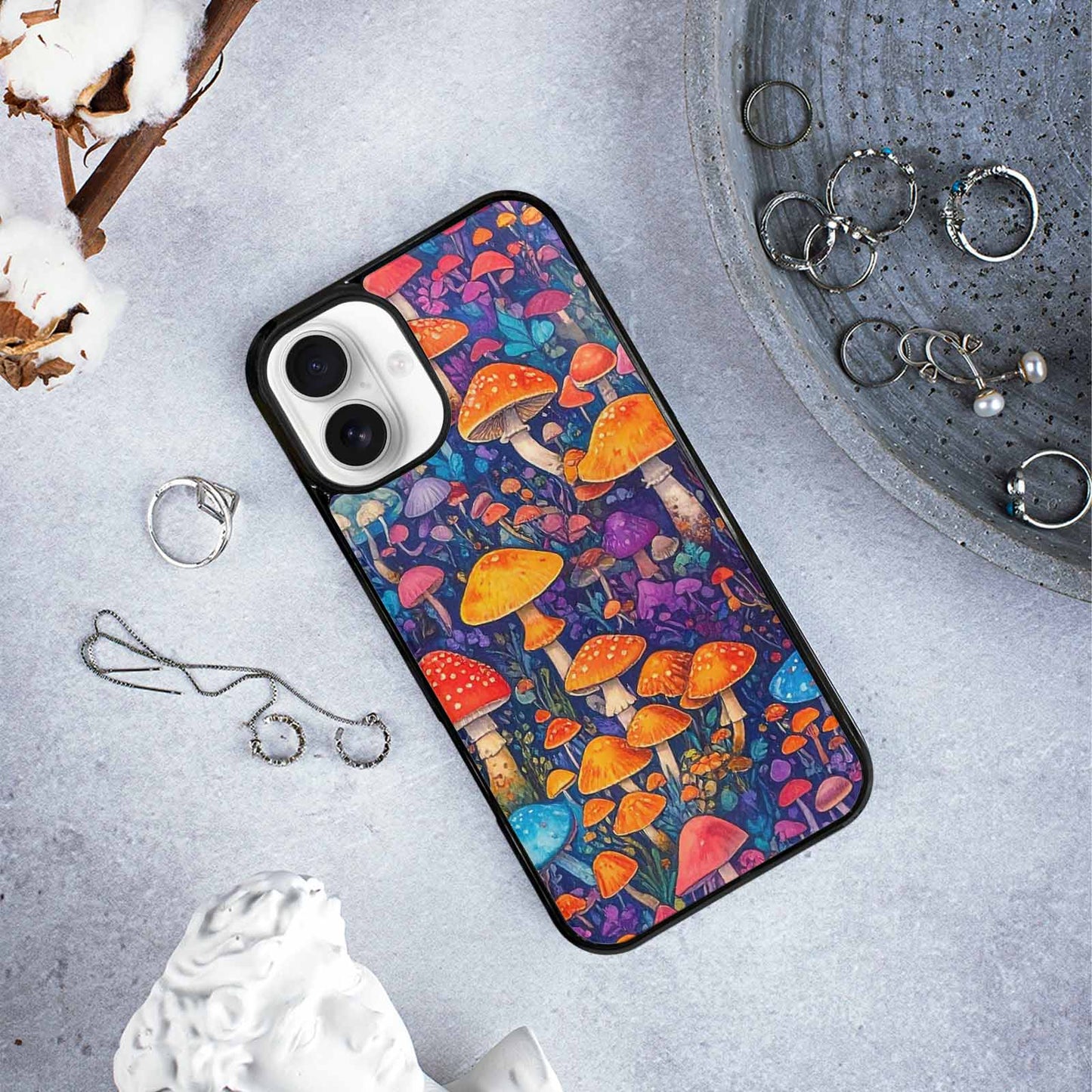 iPhone 16 Plus Case — Mushrooms General Mushrooms Pa, Custom Made Phone Cover