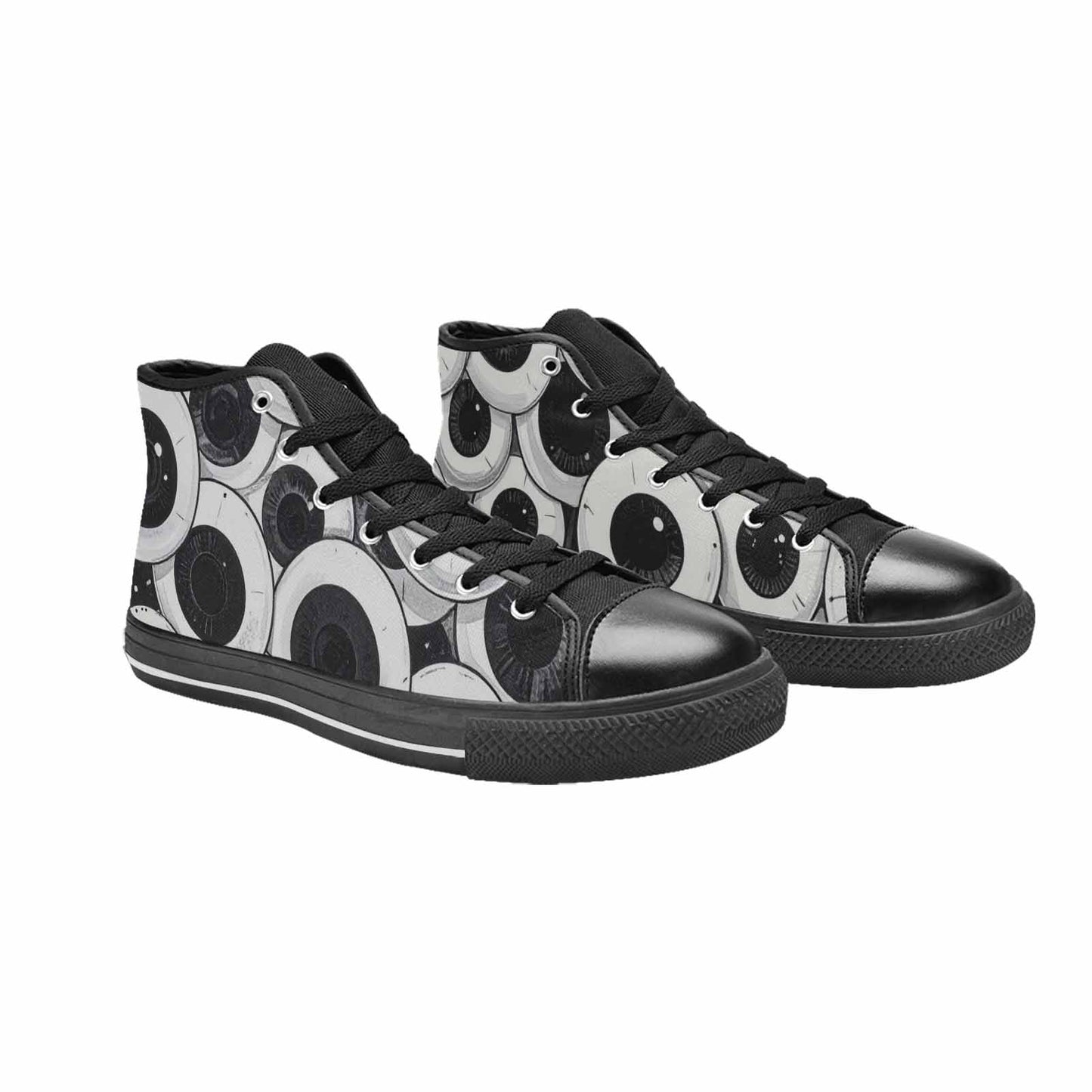 WOMEN'S Googly Cartoon Eyeballs High Top Canvas Neon Fantasy Shoes