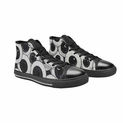 WOMEN'S Googly Cartoon Eyeballs High Top Canvas Neon Fantasy Shoes