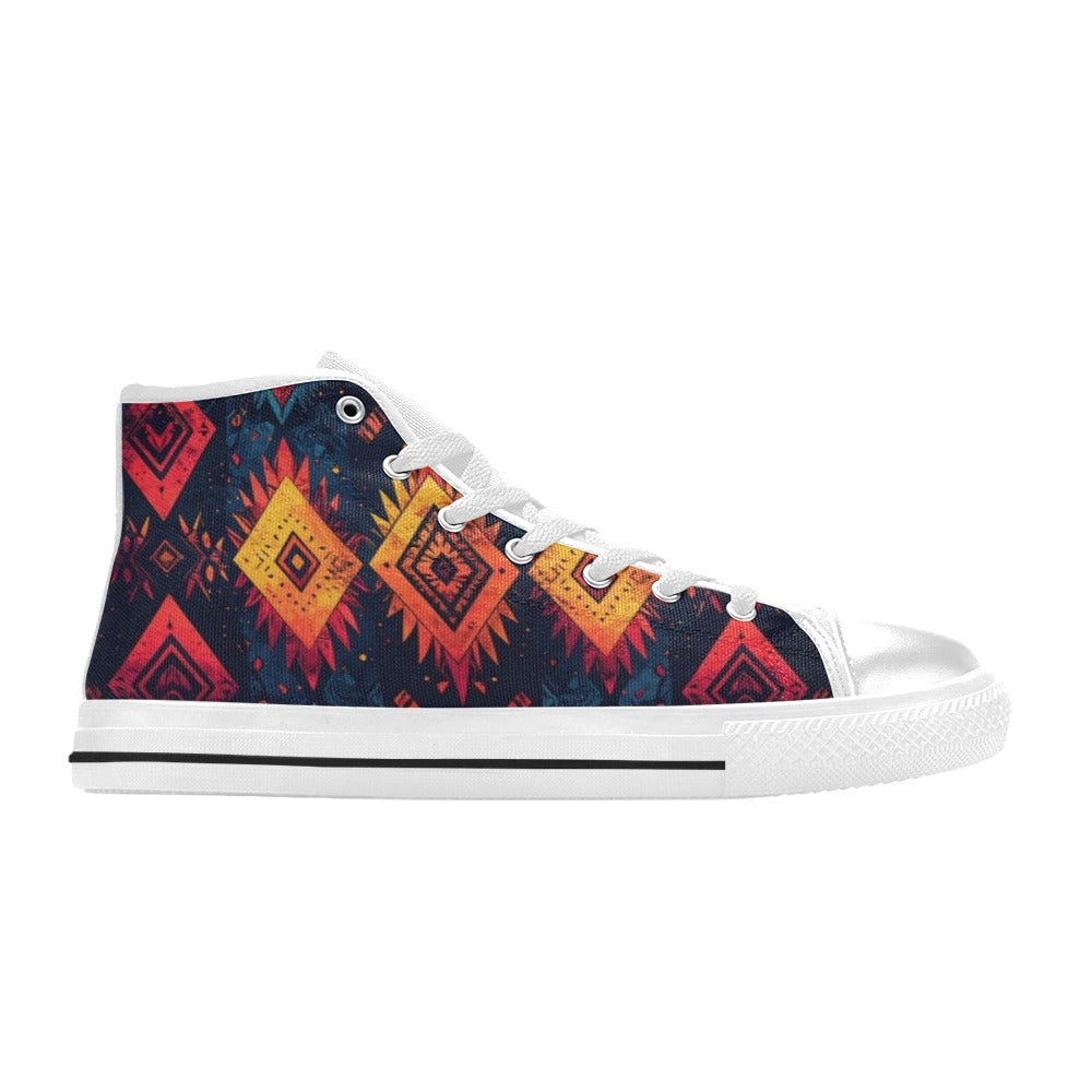 Wild Tribal Ripple 2 Kids' High Top Canvas Shoes