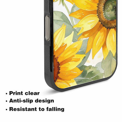 iPhone 15 Pro Max Case — Sunflowers Watercolor, Customized Protective Case