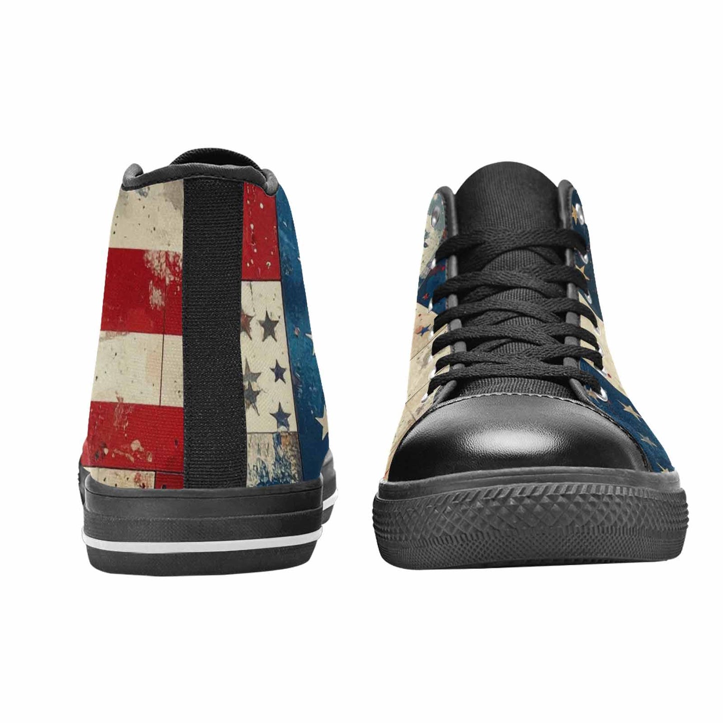 MEN'S American Flag Stars High Top Canvas Neon Fantasy Sneakers