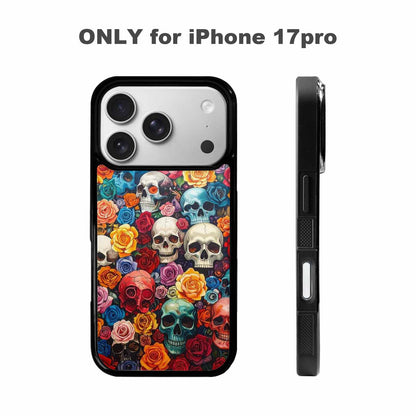 iPhone 17 Pro Case — Skull And Roses Skulls And Gothic, Customized Protective Case