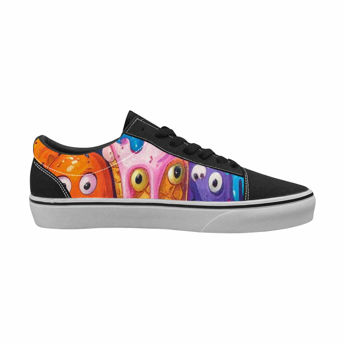 WOMEN'S Melting Ice Cream Monster Lace-Up Canvas Vivid Custom Sneakers