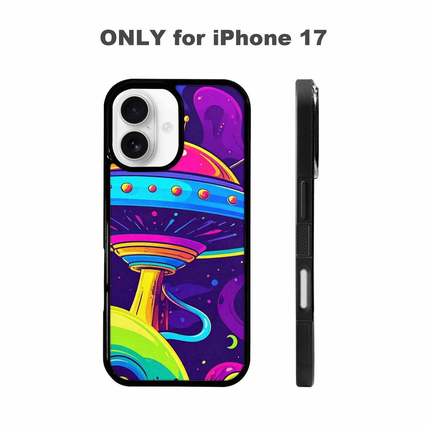 iPhone 17 Case — Alien Ufo Cartoon Art Alien Scifi, Customized Protective Case