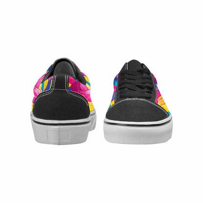 MEN'S Pansexual Flag Color Canvas Lace-Up Cottagecore Custom Shoes