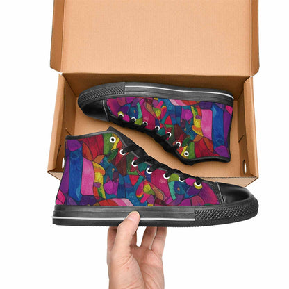 MEN'S Polysexual Flag Color High Top Canvas Neon Fantasy Custom Sneakers