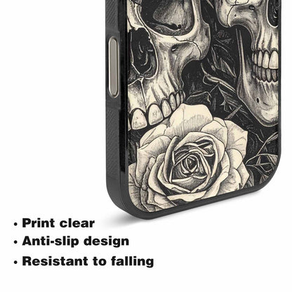 iPhone 16 Pro Max Case — 20 Skulls Overlapping Seamless Tileable Pattern, Unique Phone Case Design