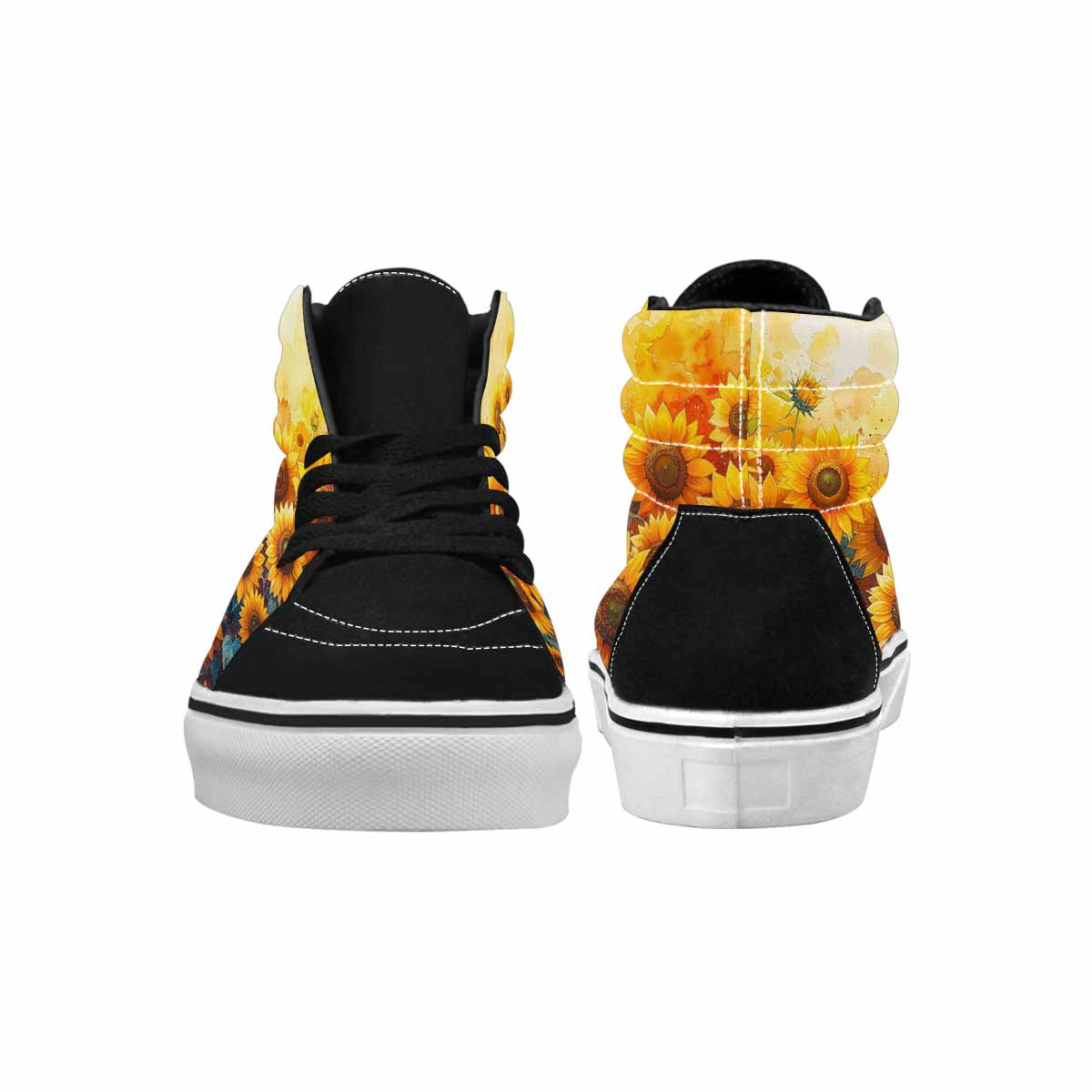 MEN'S Sunflower Burst High Top Canvas Wallpaper Art Sneakers