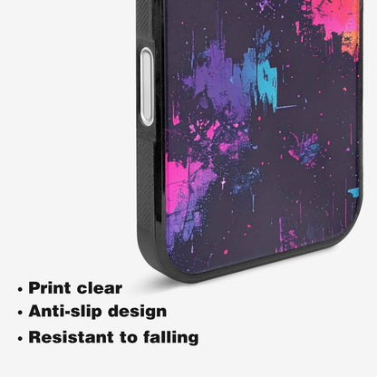 iPhone 16 Case — Glitch Dark Art Seamless Pattern Vibrant, Custom Printed Phone Case