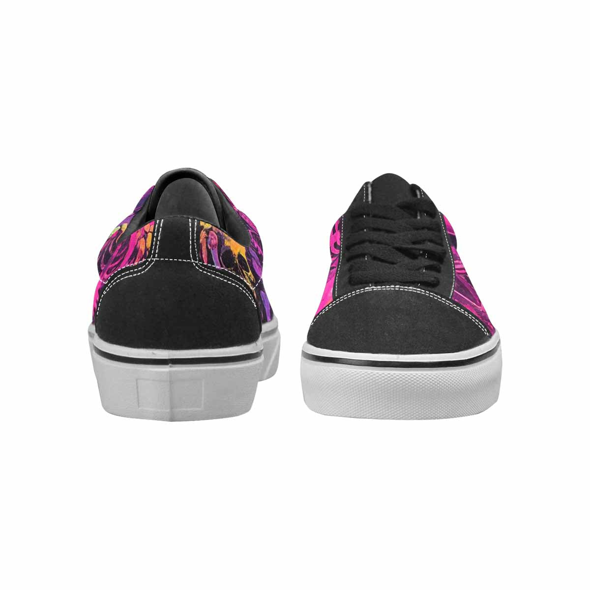 WOMEN'S Skeletons  Neon Pink Lace-Up Canvas Y2K Custom Shoes