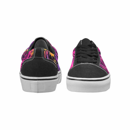 WOMEN'S Skeletons  Neon Pink Lace-Up Canvas Y2K Custom Shoes