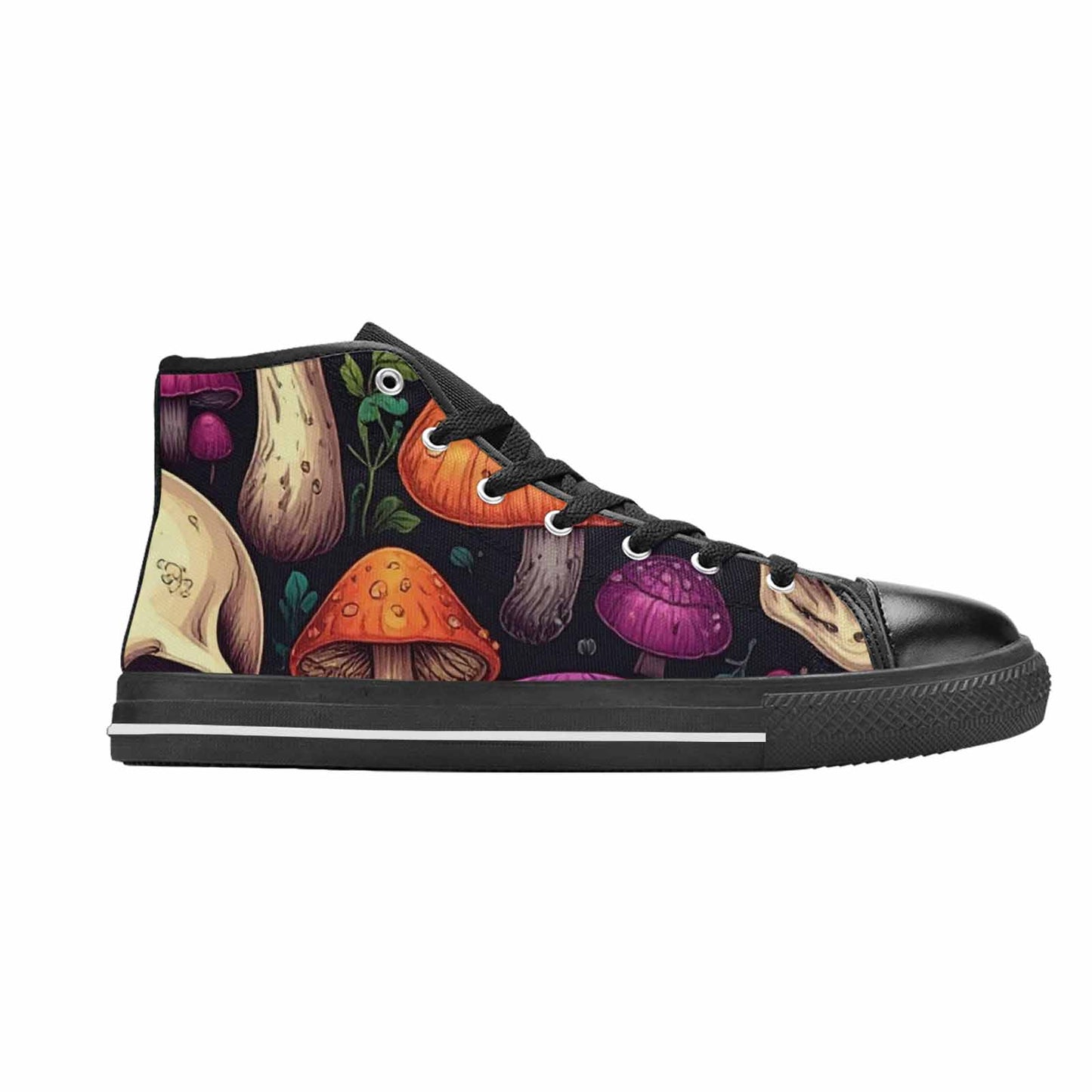 WOMEN'S Mushroom Skull High Top Canvas Surreal Custom Shoes