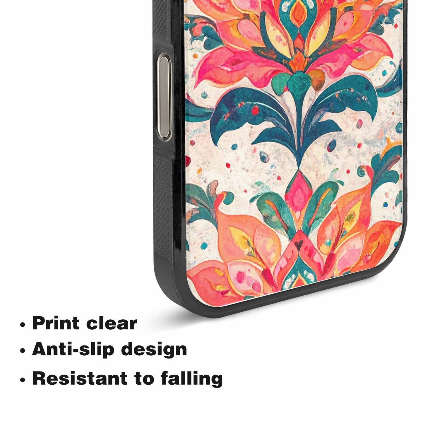 iPhone 15 Pro Max Case — Marble Floral, Personalized Phone Case