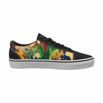 WOMEN'S Camo Patches Lace-Up Canvas Neon Fantasy Custom Shoes