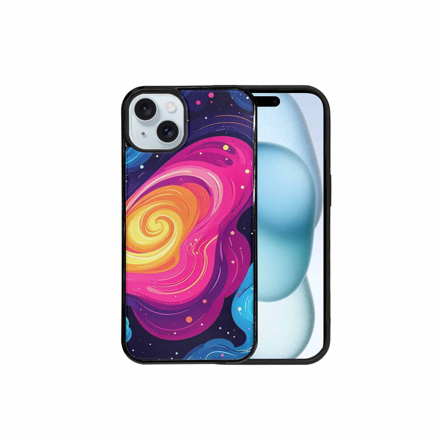 iPhone 15 Plus Case — Love Wins Galaxy Seamless Pattern Vibrant, Customized Protective Case