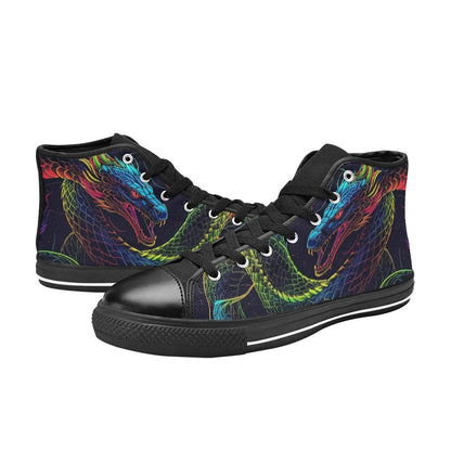 KIDS' Electric Serpent Dream High Top Canvas Dark Academia Sneakers