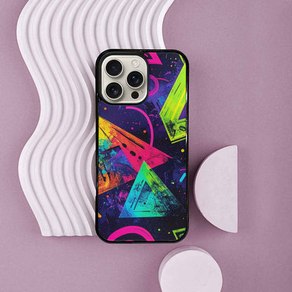 iPhone 16 Pro Max Case — Memphis Squiggles Triangles Dots, Customized Protective Case