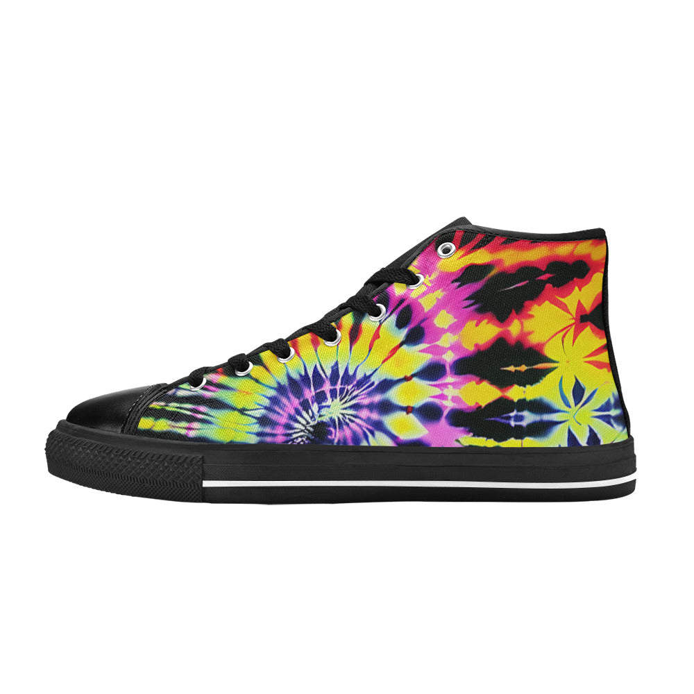 MEN'S Cc Tie Dye Art High Top Canvas Dark Academia Custom Sneakers
