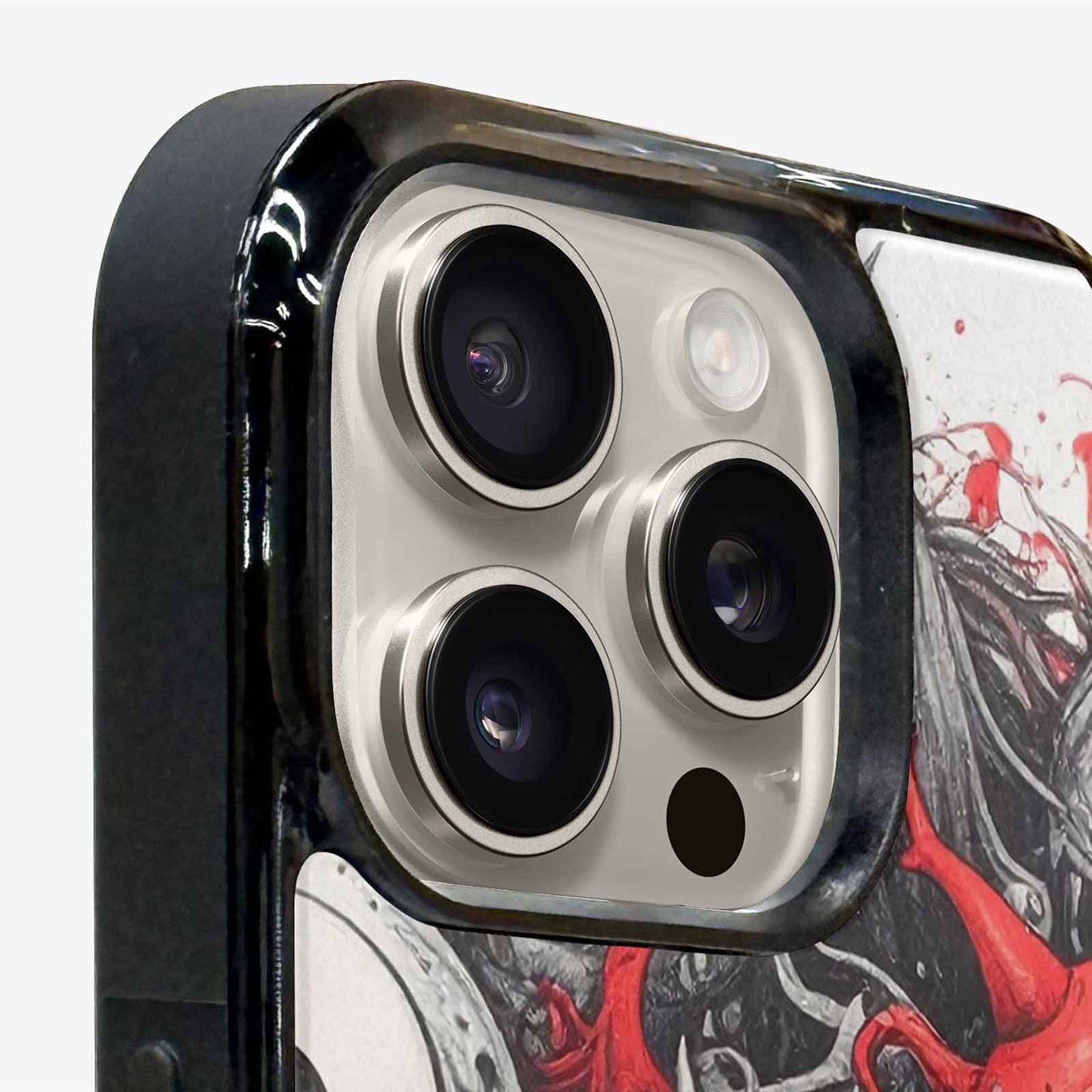iPhone 15 Pro Max Case — Multi Eye Monster Black Red Ink, Personalized Phone Case