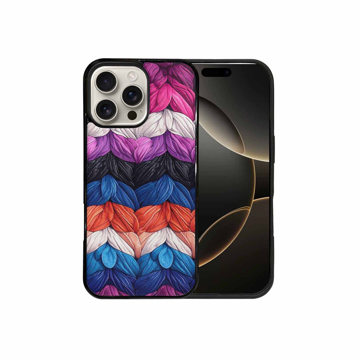 iPhone 16 Pro Max Case — Genderfluid Flag Color Theme Small Rainbow, Custom Designed Case Cover