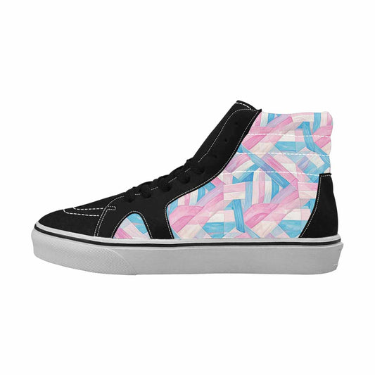 WOMEN'S Transgender Flag Color High Top Canvas Vivid Sneakers