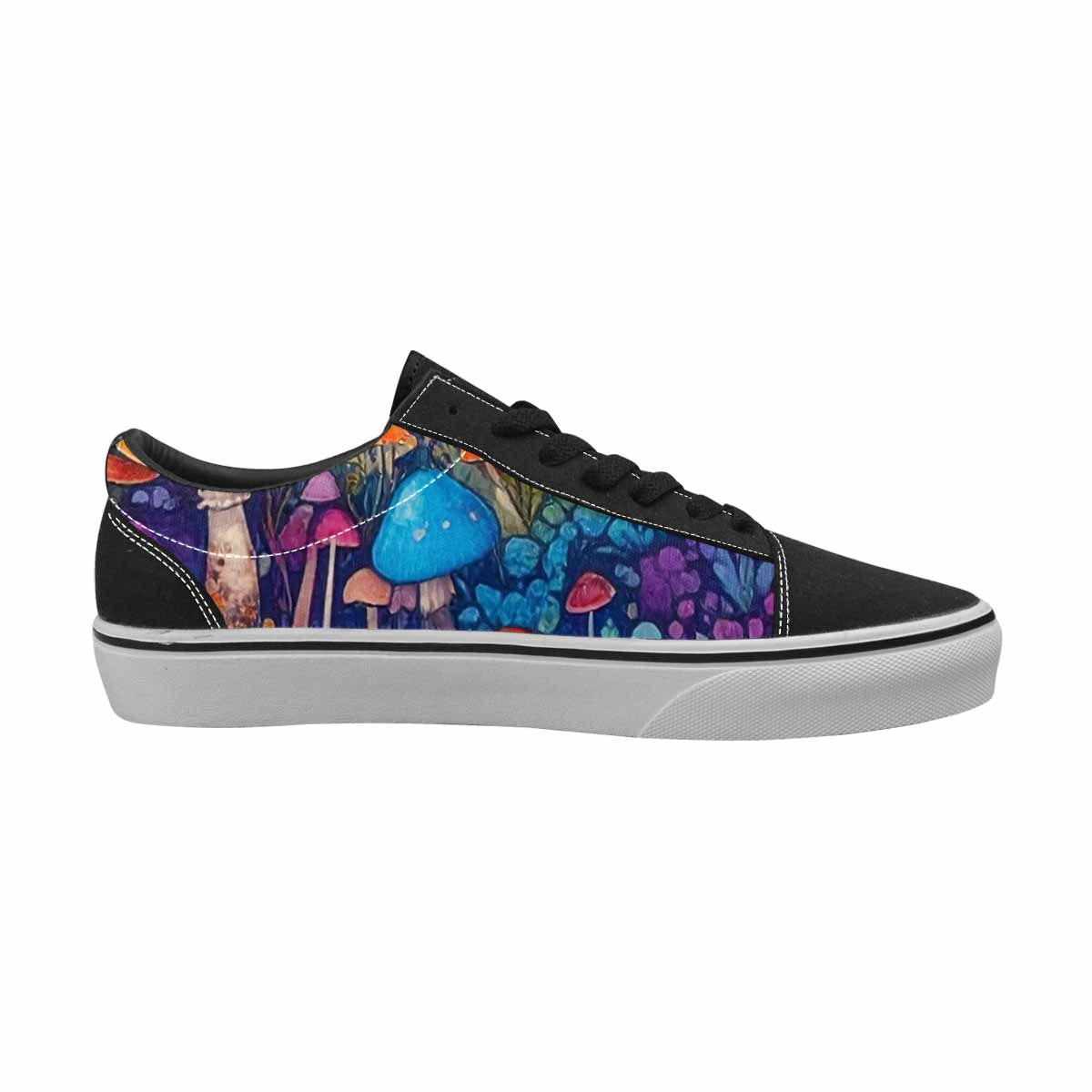 WOMEN'S Mushrooms (general) Mushrooms Pa Lace-Up Canvas Kaleidoscope Sneakers
