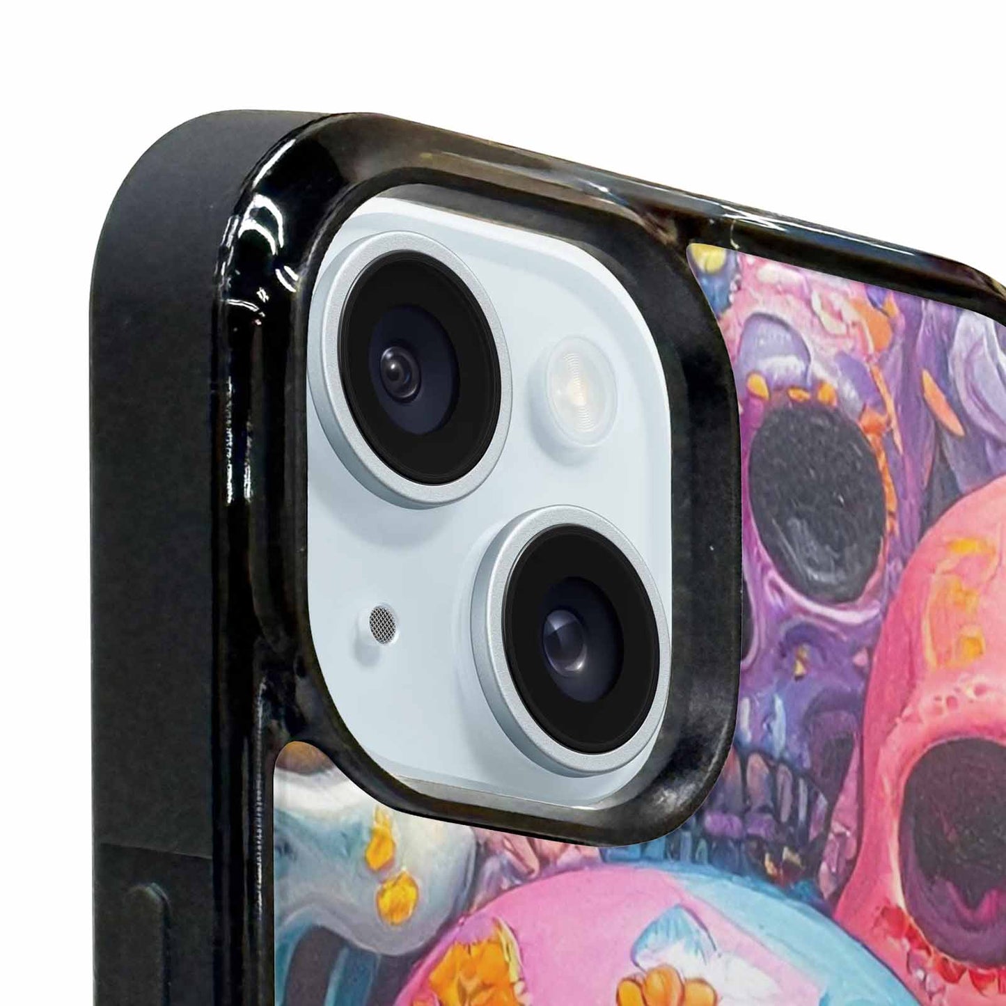 iPhone 15 Plus Case — Sugar Skullsmelting Sugar Skulls, Custom Printed Phone Case