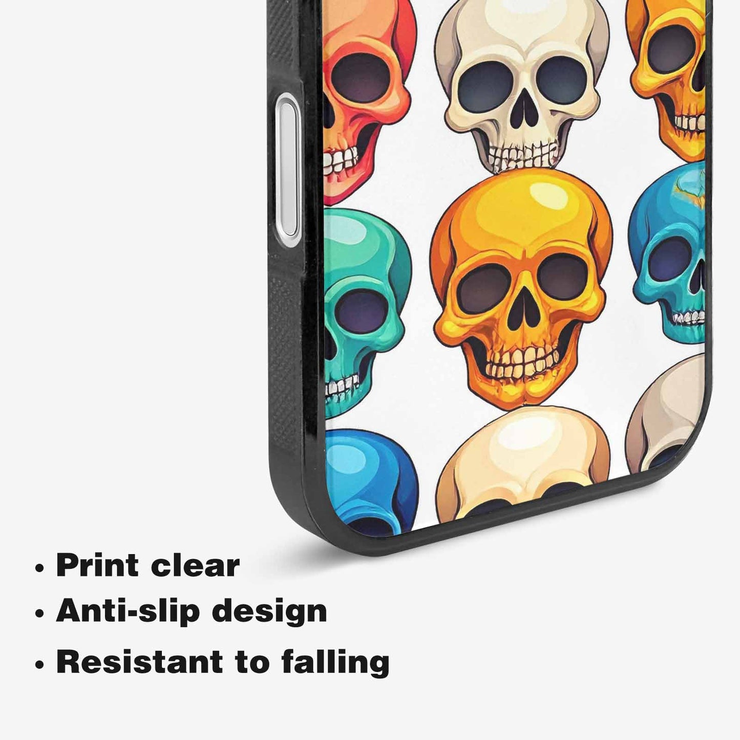 iPhone 16 Case — Vibrant Skull Seamless, Personalized Phone Case