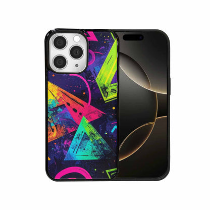 iPhone 15 Pro Max Case — Memphis Squiggles Triangles Dots, Custom Printed Phone Case