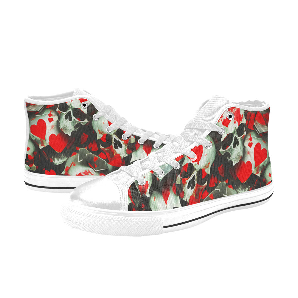 MEN'S Splatter Skulls Men’S High Top Canvas Vibrant Chaos Custom Shoes