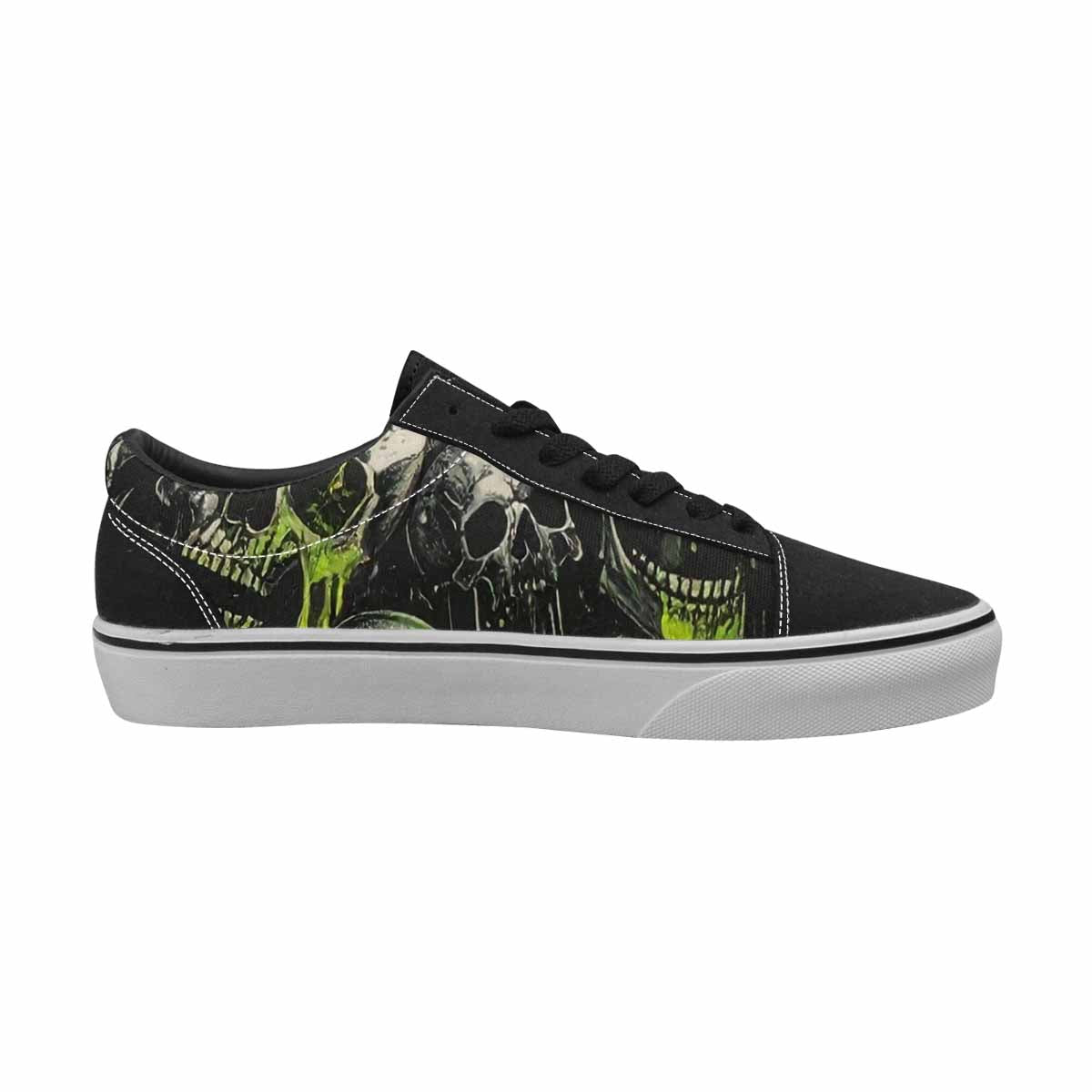 WOMEN'S Rainbow From Skull S Lace-Up Canvas Vibrant Chaos Custom Sneakers
