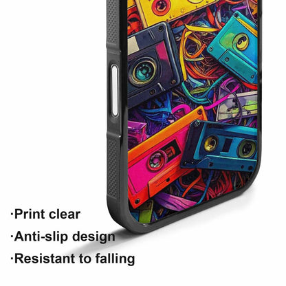 iPhone 17 Case — Retro Cassette Tape Pattern Retro Vintage, Custom Designed Case Cover