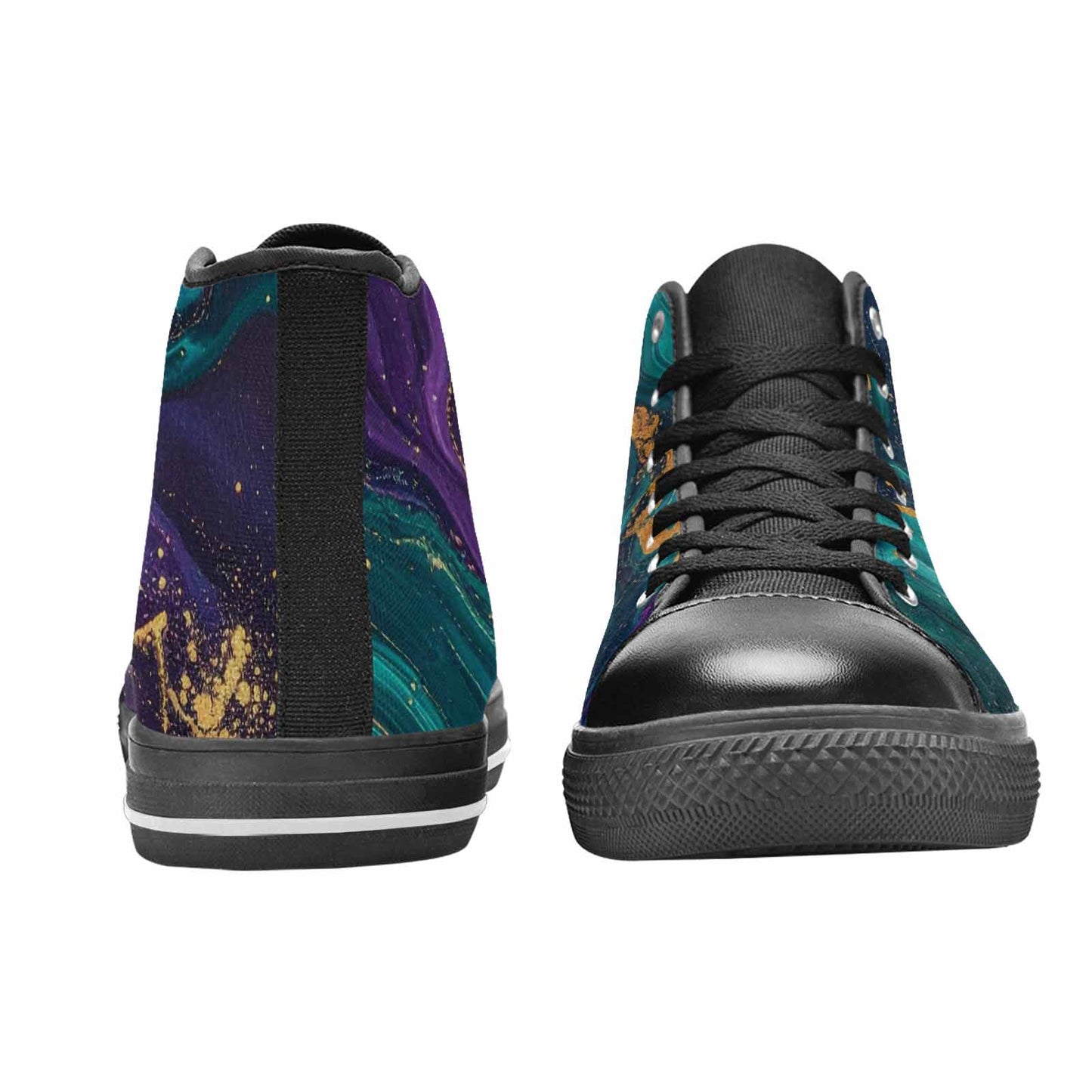 WOMEN'S Marble Galaxy Swirl High Top Canvas Dreamcore Sneakers