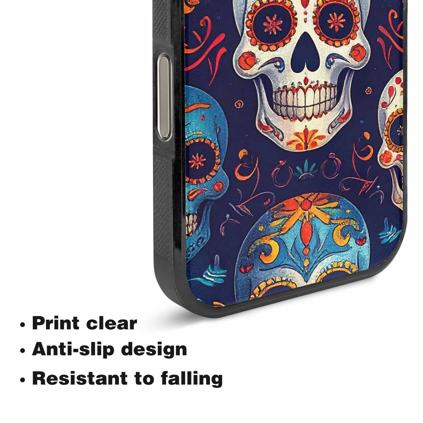 iPhone 16 Pro Case — Day Dead Sugar Skull Art 100s, Custom Made Phone Cover