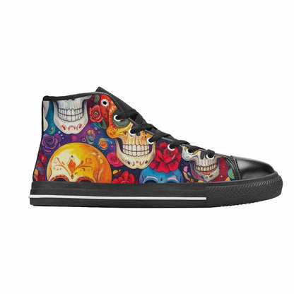 WOMEN'S Skull High Top Canvas Y2K Custom Sneakers
