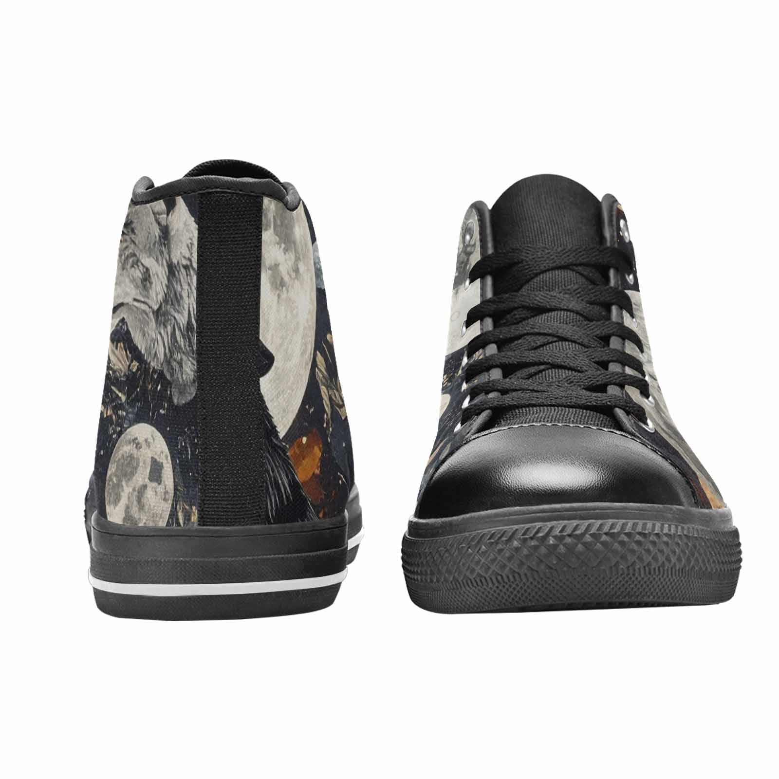 WOMEN'S Wolf Silhouette Moon High Top Canvas Vivid Shoes